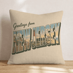 Greetings From New Jersey Throw Pillow - Hillcroft Home