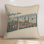 Greetings From New Mexico Throw Pillow - Hillcroft Home