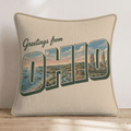 Greetings From Ohio Throw Pillow - Hillcroft Home