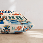 Greetings From Olhão Throw Pillow - Hillcroft Home