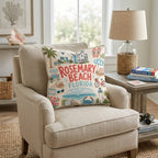 Greetings From Rosemary Beach Throw Pillow - Hillcroft Home