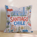 Greetings From Santiago Throw Pillow - Hillcroft Home