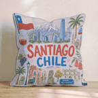Greetings From Santiago Throw Pillow - Hillcroft Home