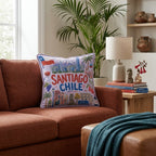 Greetings From Santiago Throw Pillow - Hillcroft Home