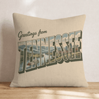Greetings From Tennessee Throw Pillow - Hillcroft Home