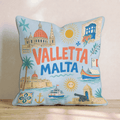 Greetings From Valletta Throw Pillow - Hillcroft Home