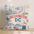 Greetings From Washington DC Throw Pillow - Hillcroft Home