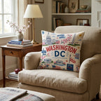 Greetings From Washington DC Throw Pillow - Hillcroft Home