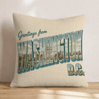 Greetings From Washington D.C. Throw Pillow - Hillcroft Home