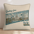 Greetings From Washington D.C. Throw Pillow - Hillcroft Home
