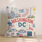 Greetings From Washington DC Throw Pillow - Hillcroft Home