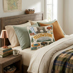 Greetings From Yellowstone Throw Pillow - Hillcroft Home