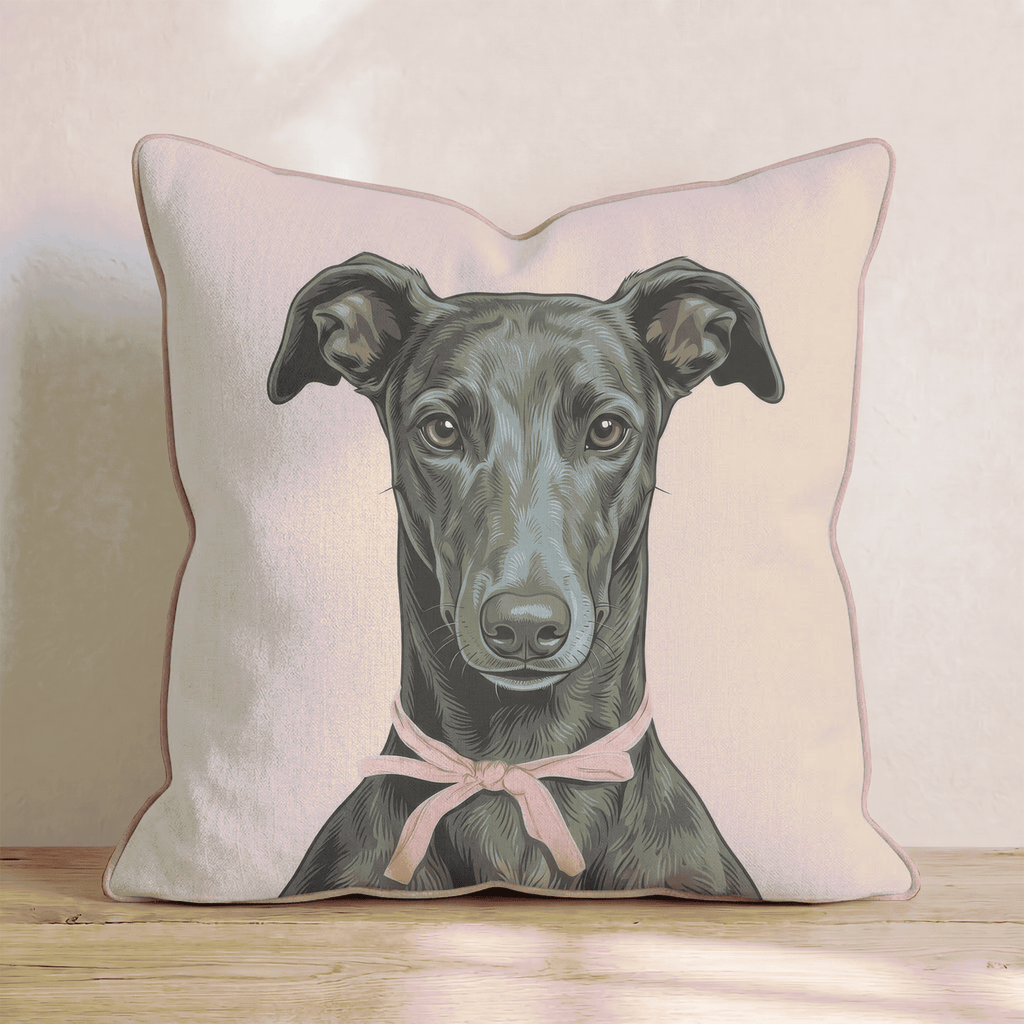 Greyhound Portrait Throw Pillow - Hillcroft Home