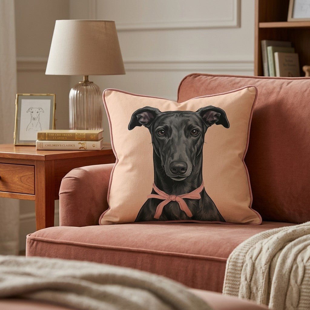 Greyhound Portrait Throw Pillow - Hillcroft Home