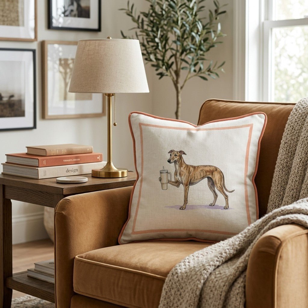 Greyhound Tumbler Throw Pillow - Hillcroft Home
