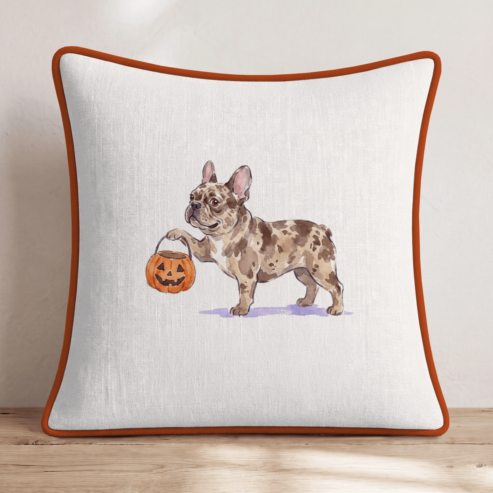 Halloween Frenchie Throw Pillow - Hillcroft Home