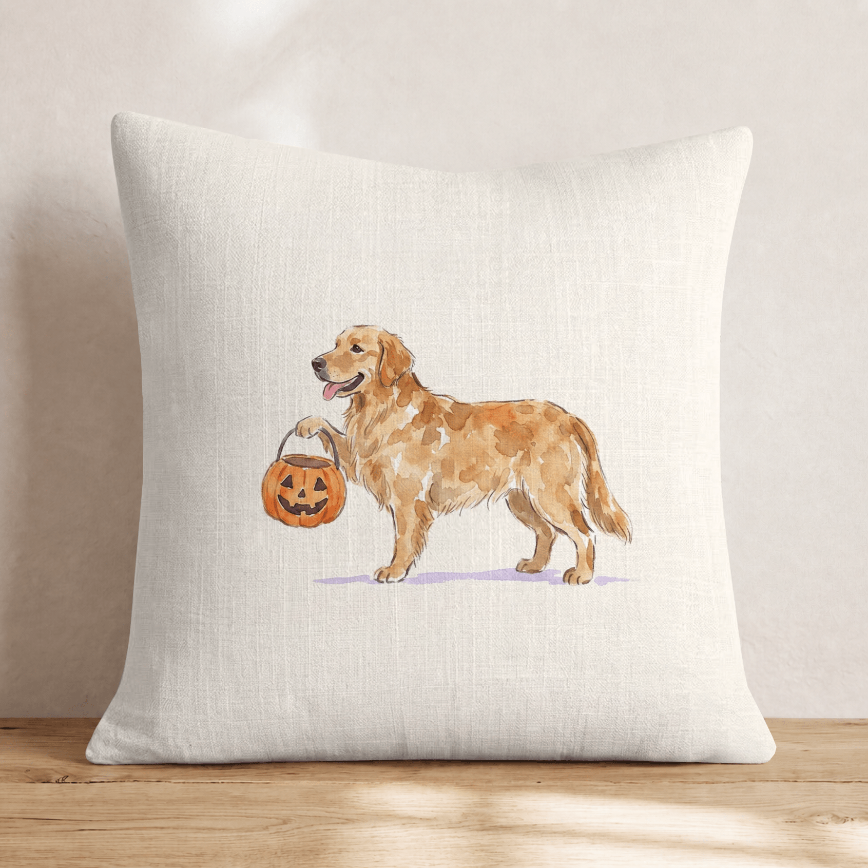 Halloween Golden Retriever Throw Pillow - Hillcroft Home