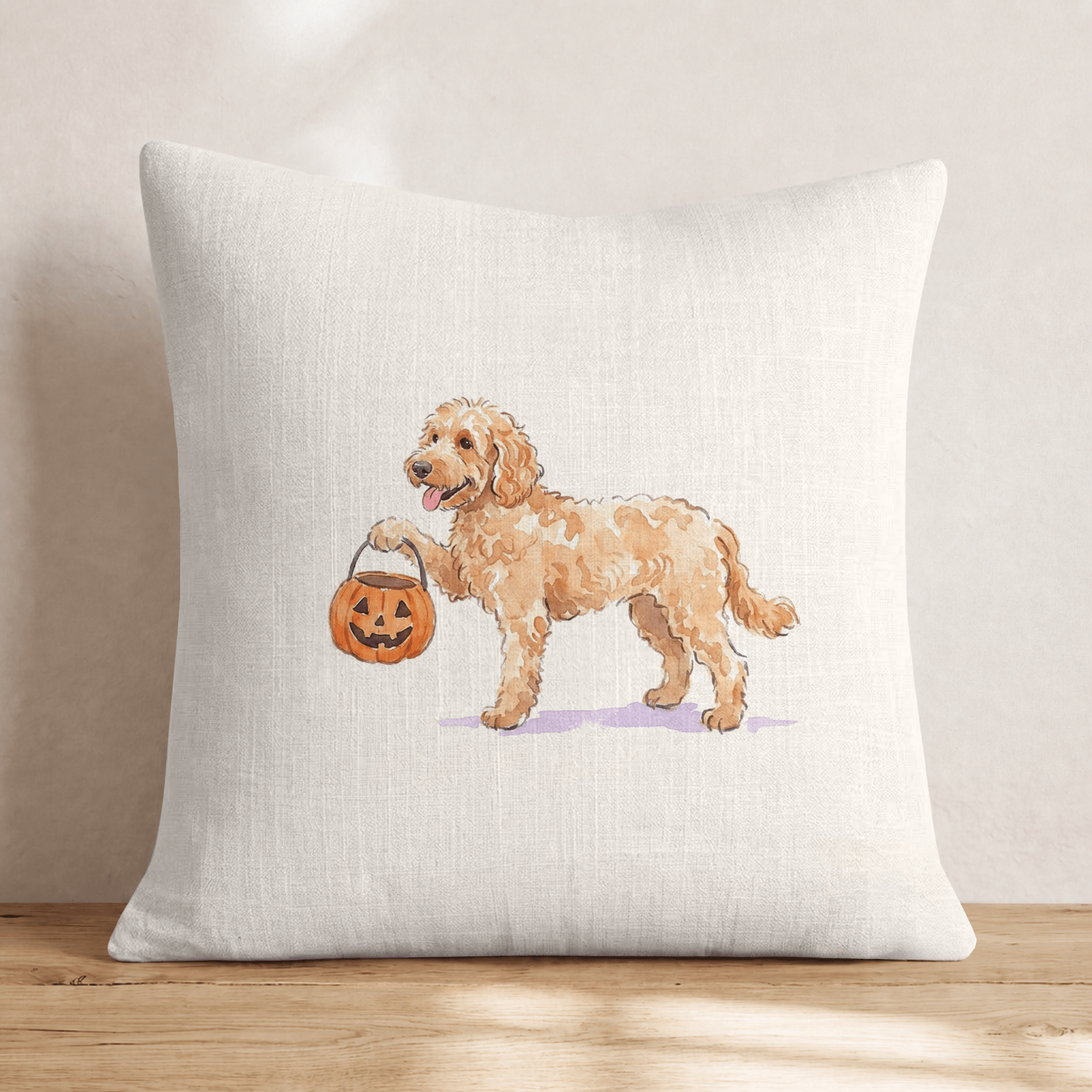 Halloween Goldendoodle Throw Pillow - Hillcroft Home