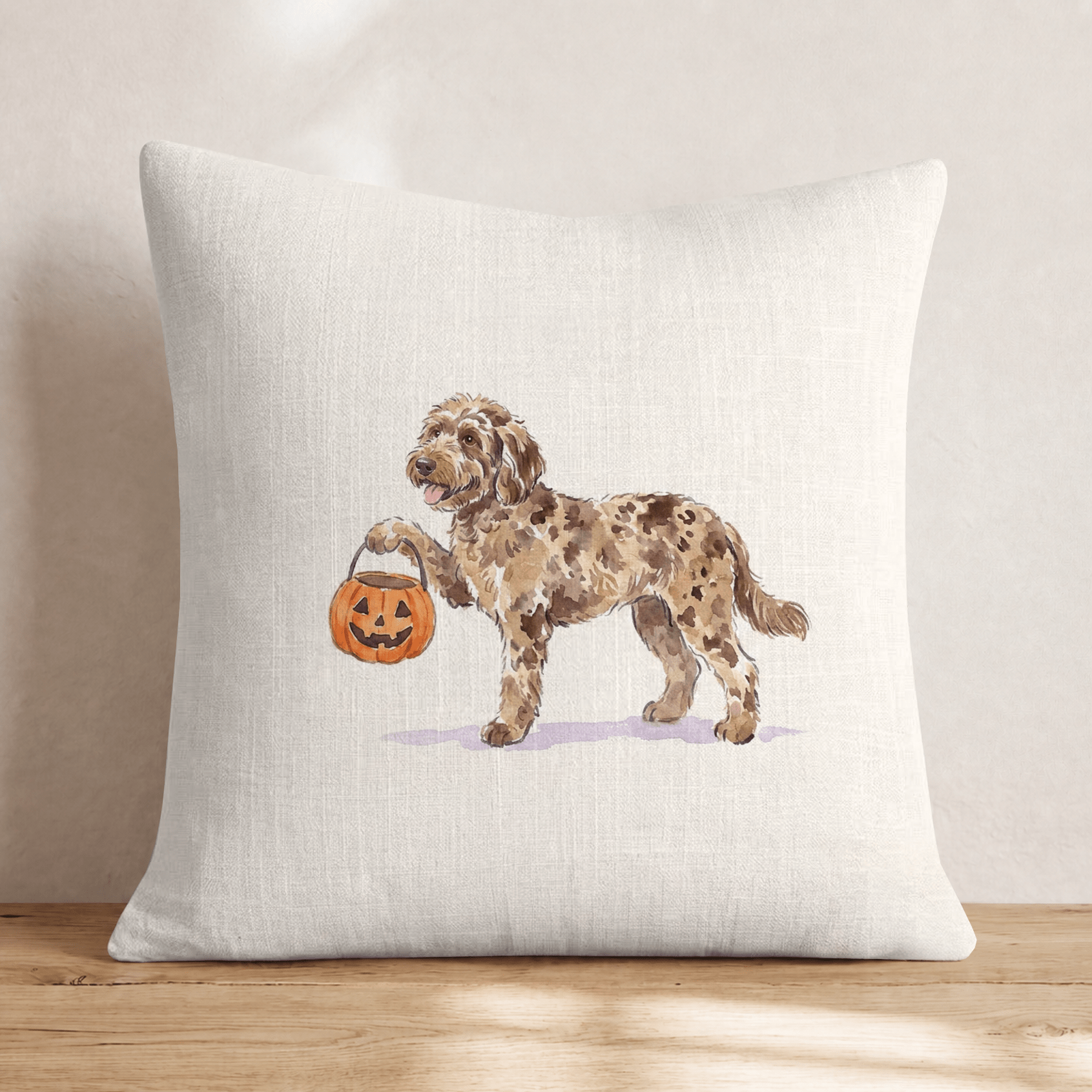 Halloween Labradoodle Throw Pillow - Hillcroft Home