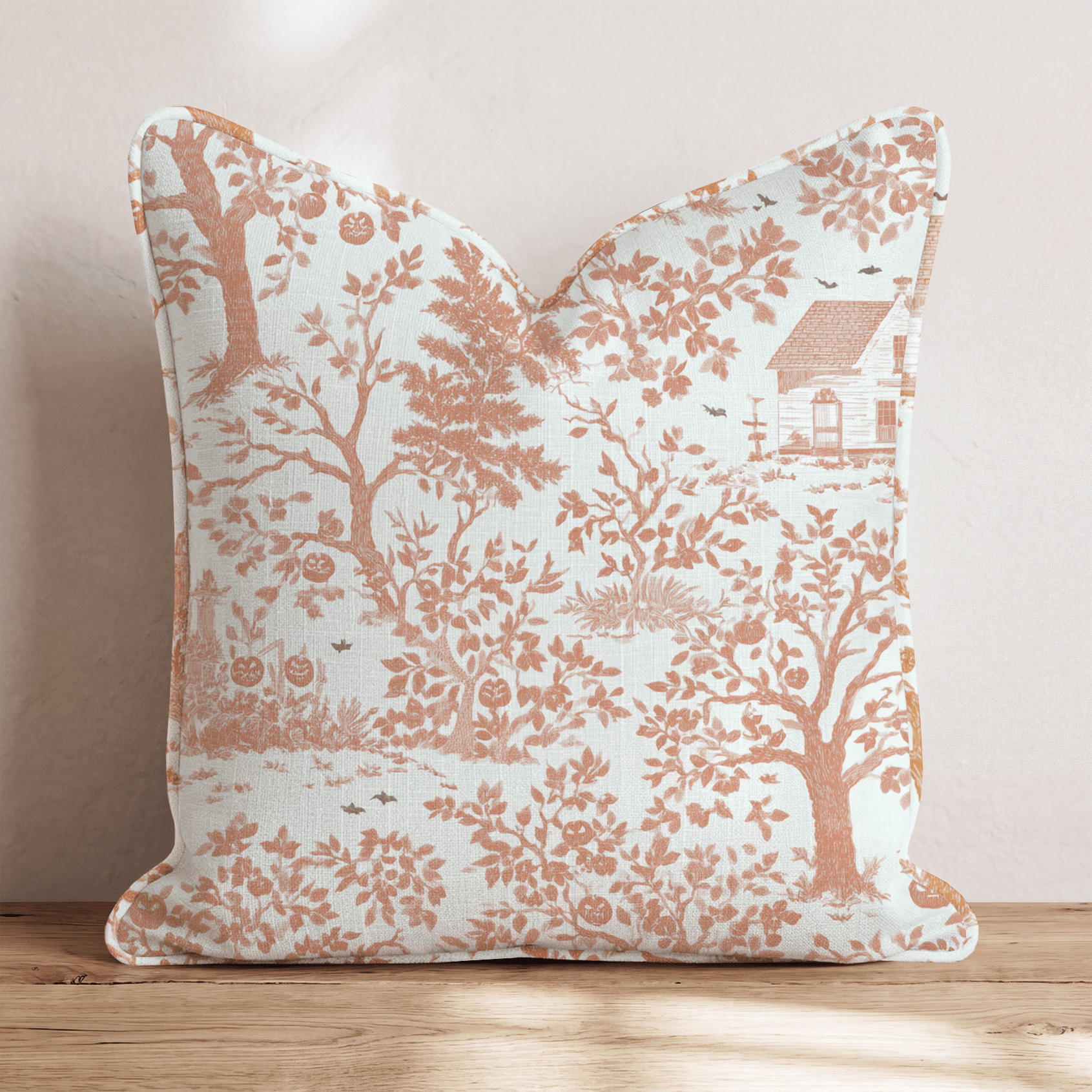 Halloween Tree Toile Throw Pillow - Hillcroft Home