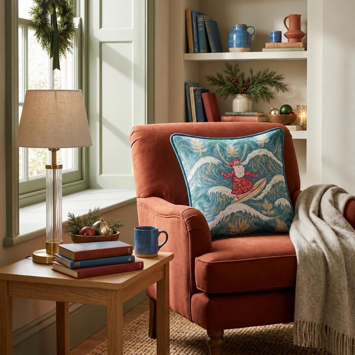 Hang Ten Ho Ho Throw Pillow throw pillow - Hillcroft Home