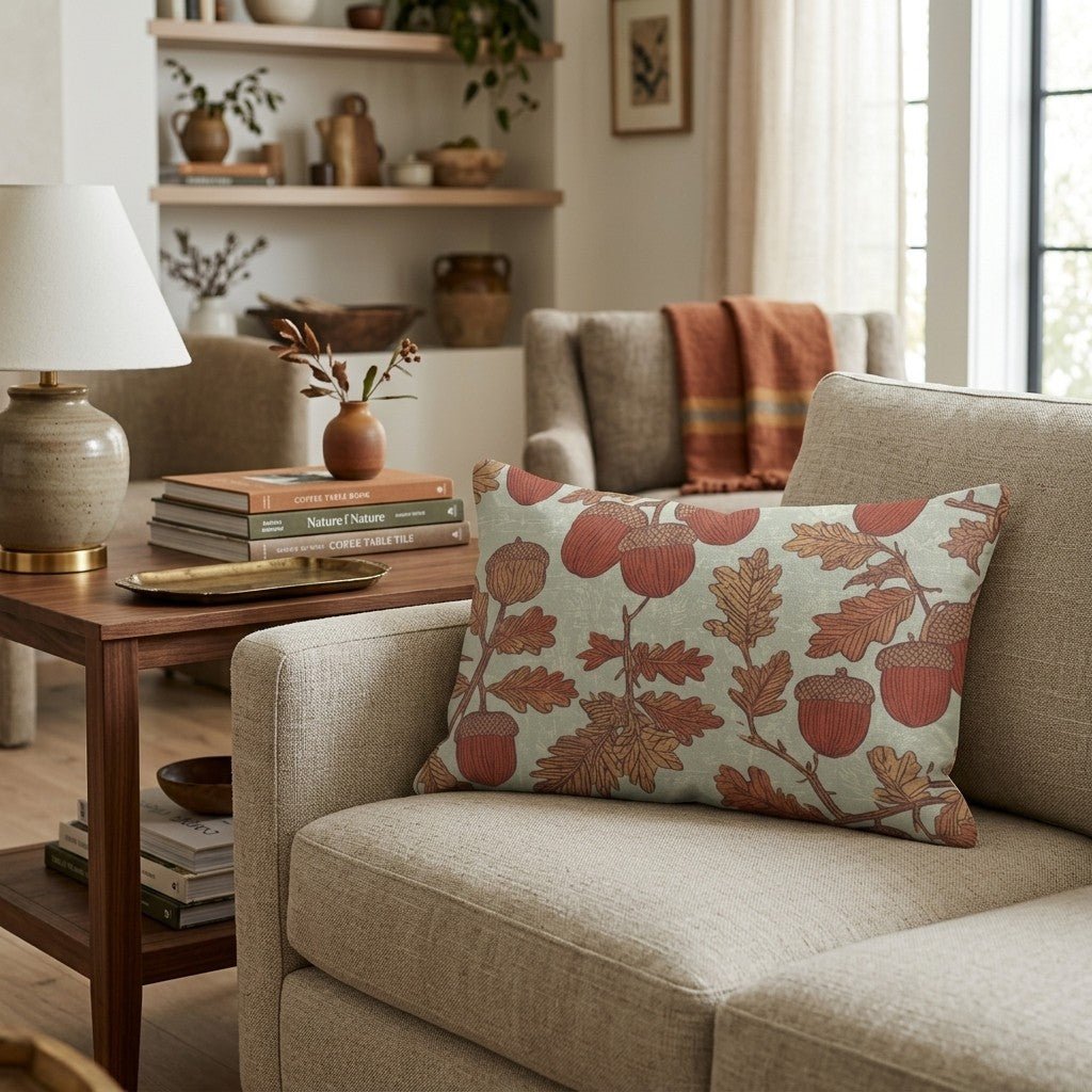 Hanging Acorns Throw Pillow - Hillcroft Home