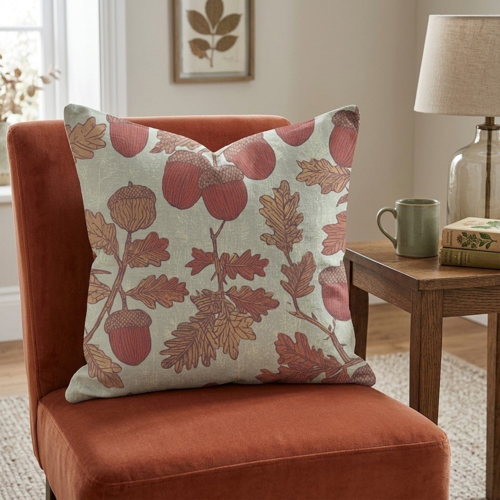 Hanging Acorns Throw Pillow - Hillcroft Home