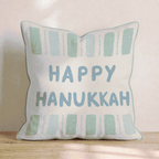 Hanukkah Green Stripe Throw Pillow - Hillcroft Home