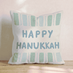 Hanukkah Green Stripe Throw Pillow - Hillcroft Home