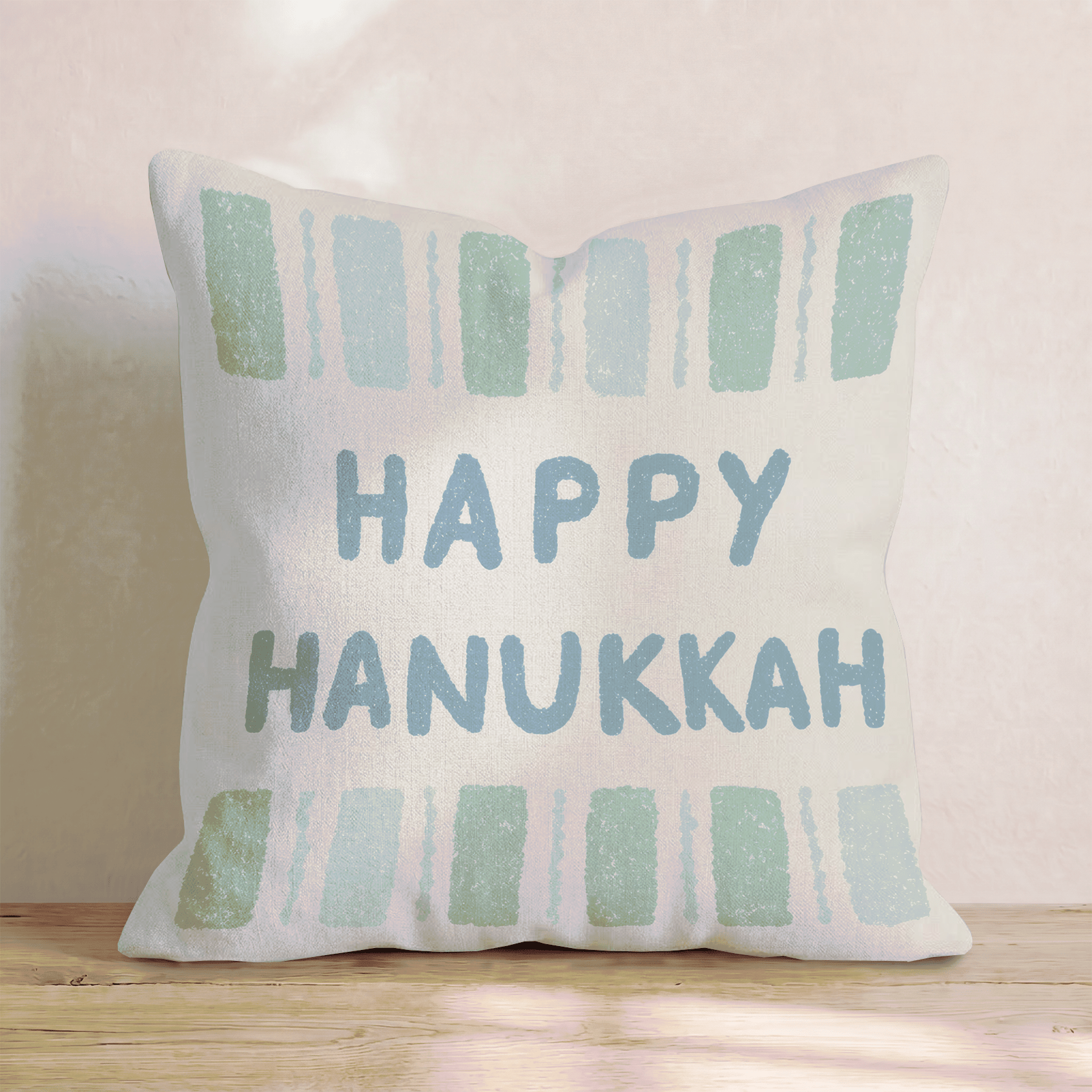 Hanukkah Green Stripe Throw Pillow - Hillcroft Home
