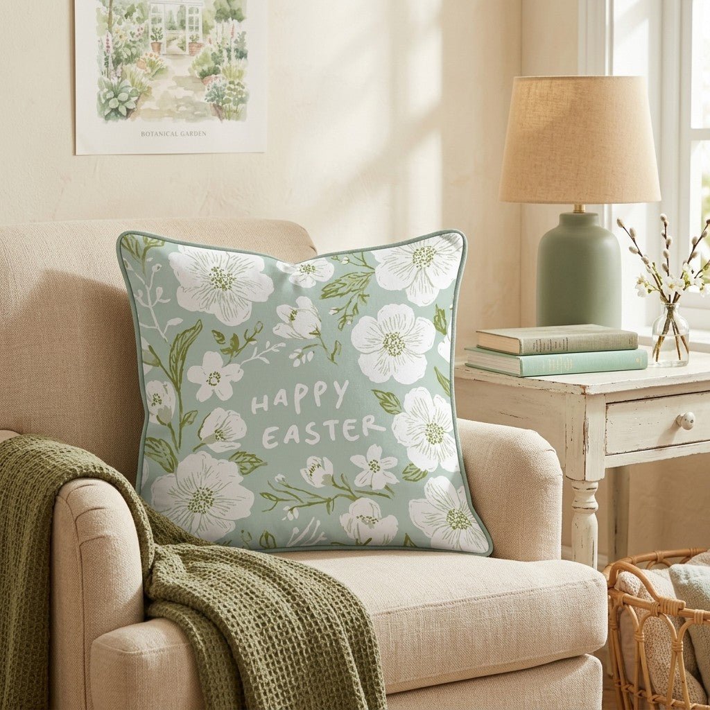 Happy Easter Throw Pillow - Hillcroft Home
