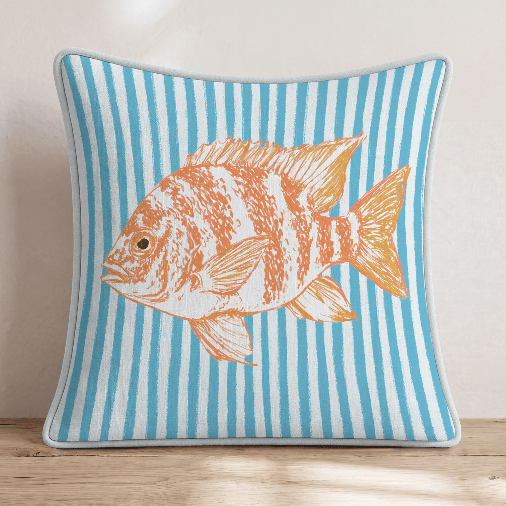 Happy Fish Throw Pillow - Hillcroft Home