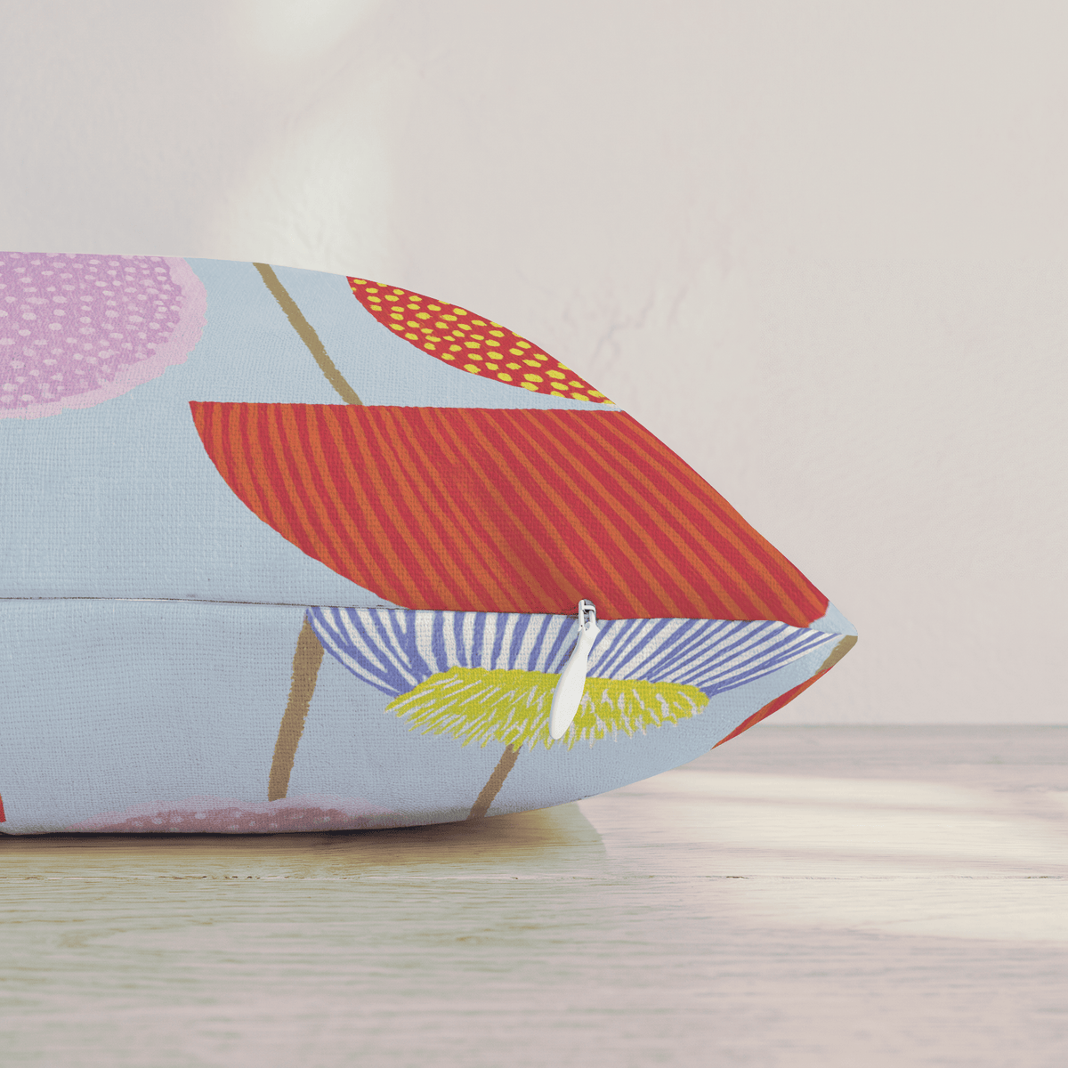 Happy Scandi Flowers Throw Pillow throw pillow - Hillcroft Home