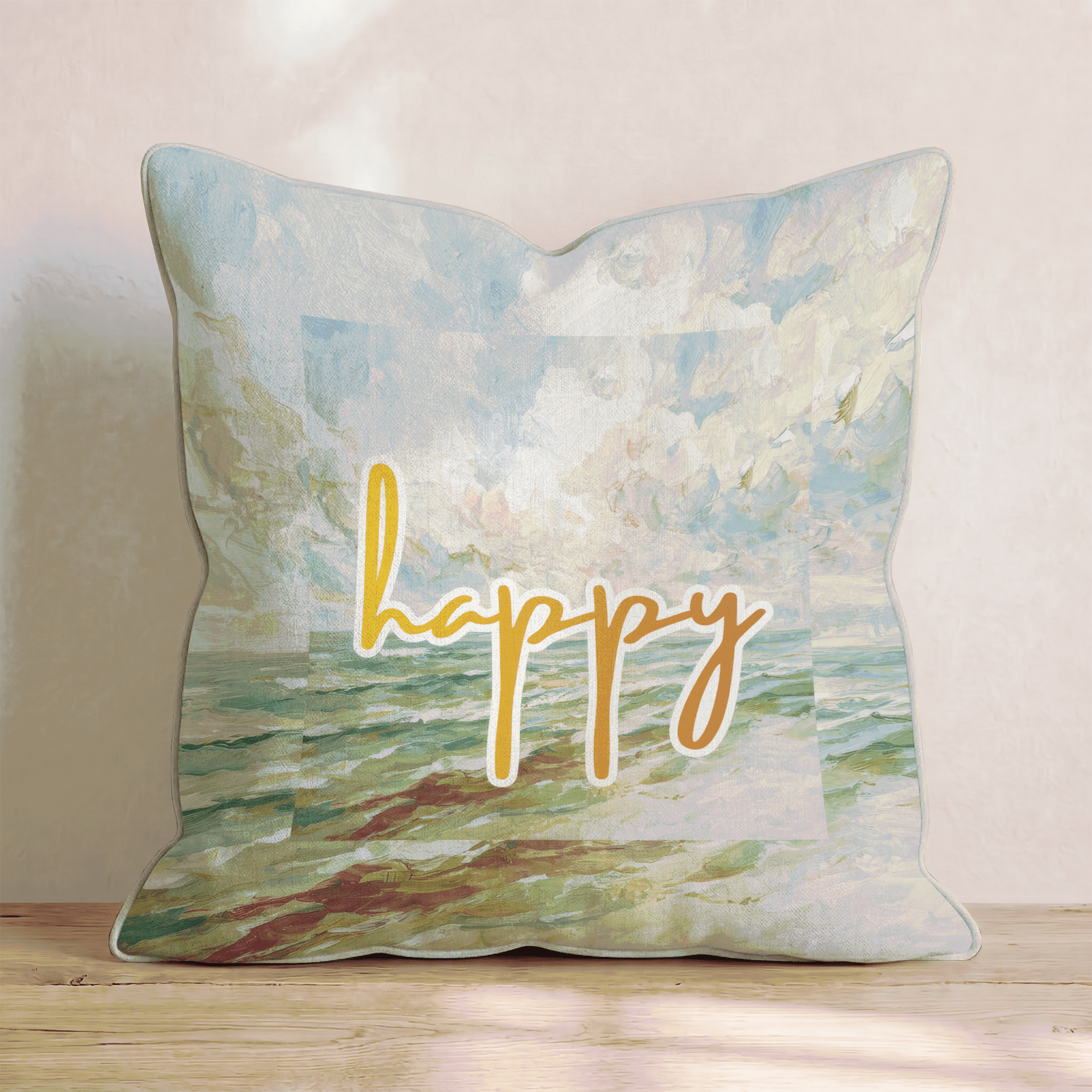 happy Throw Pillow - Hillcroft Home