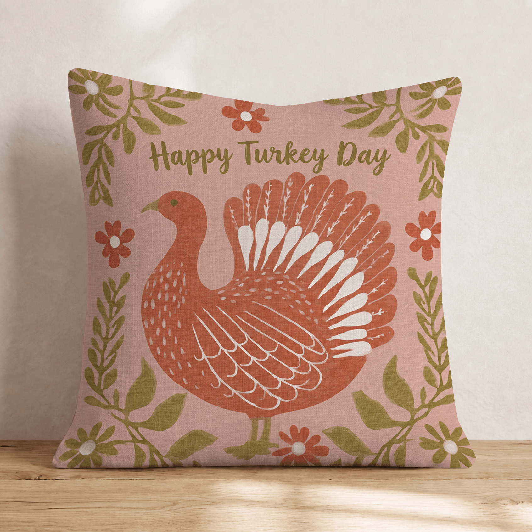 Happy Turkey Day Throw Pillow - Hillcroft Home
