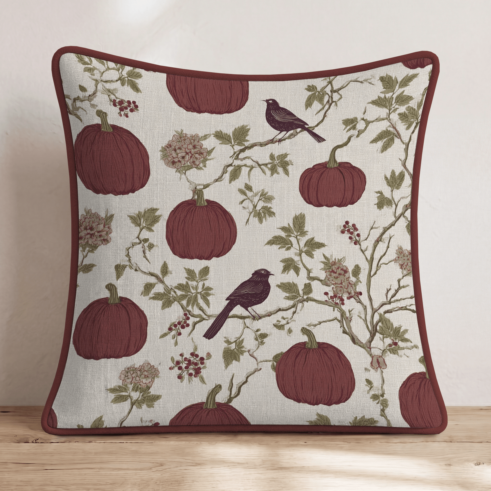 Harvest Aviary Throw Pillow - Hillcroft Home
