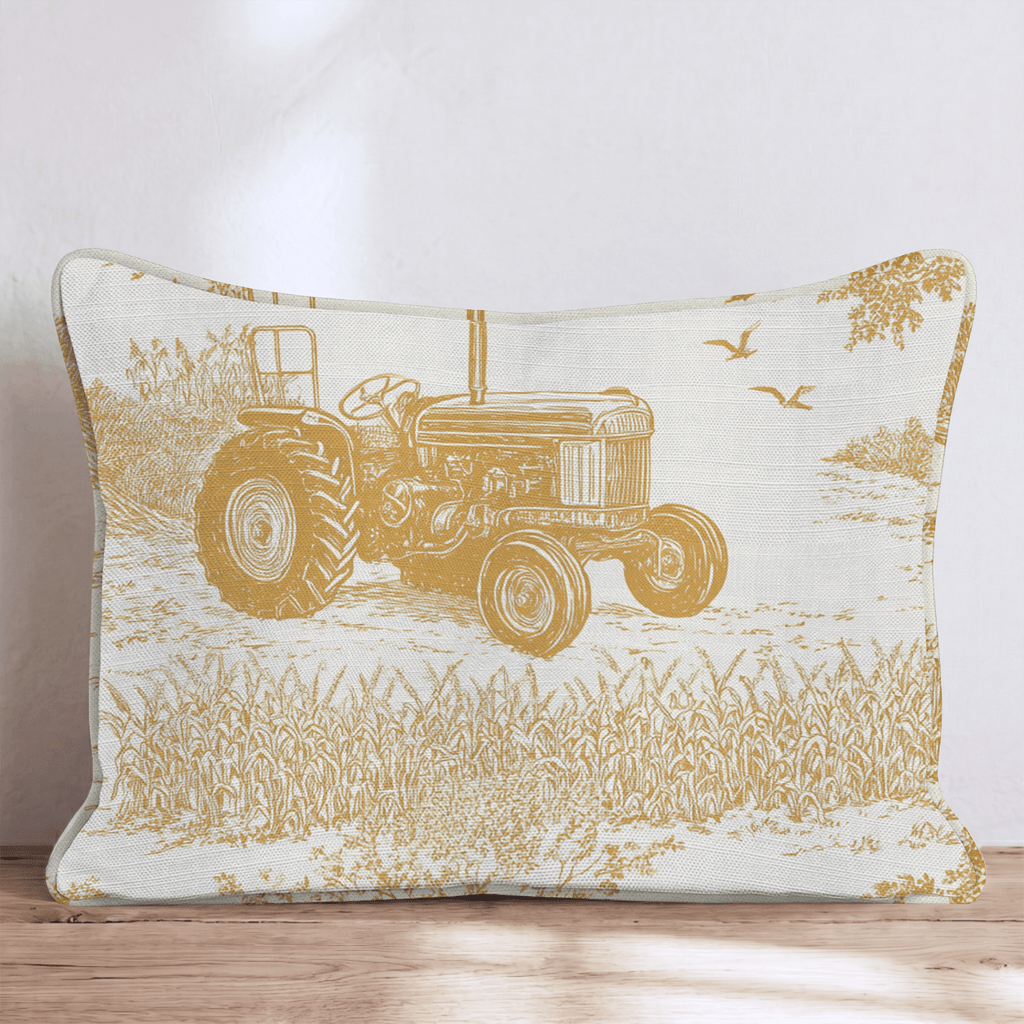 Harvest Fields Toile Throw Pillow - Hillcroft Home