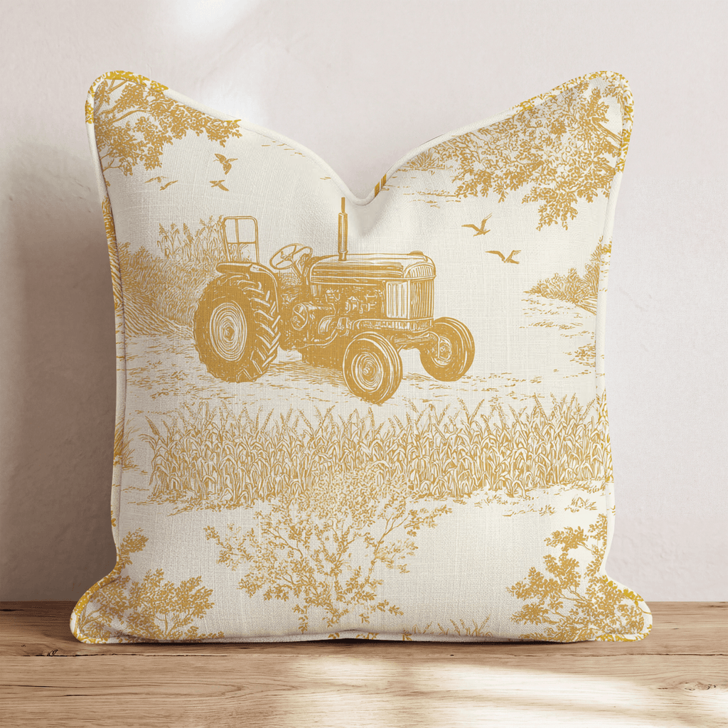 Harvest Fields Toile Throw Pillow - Hillcroft Home