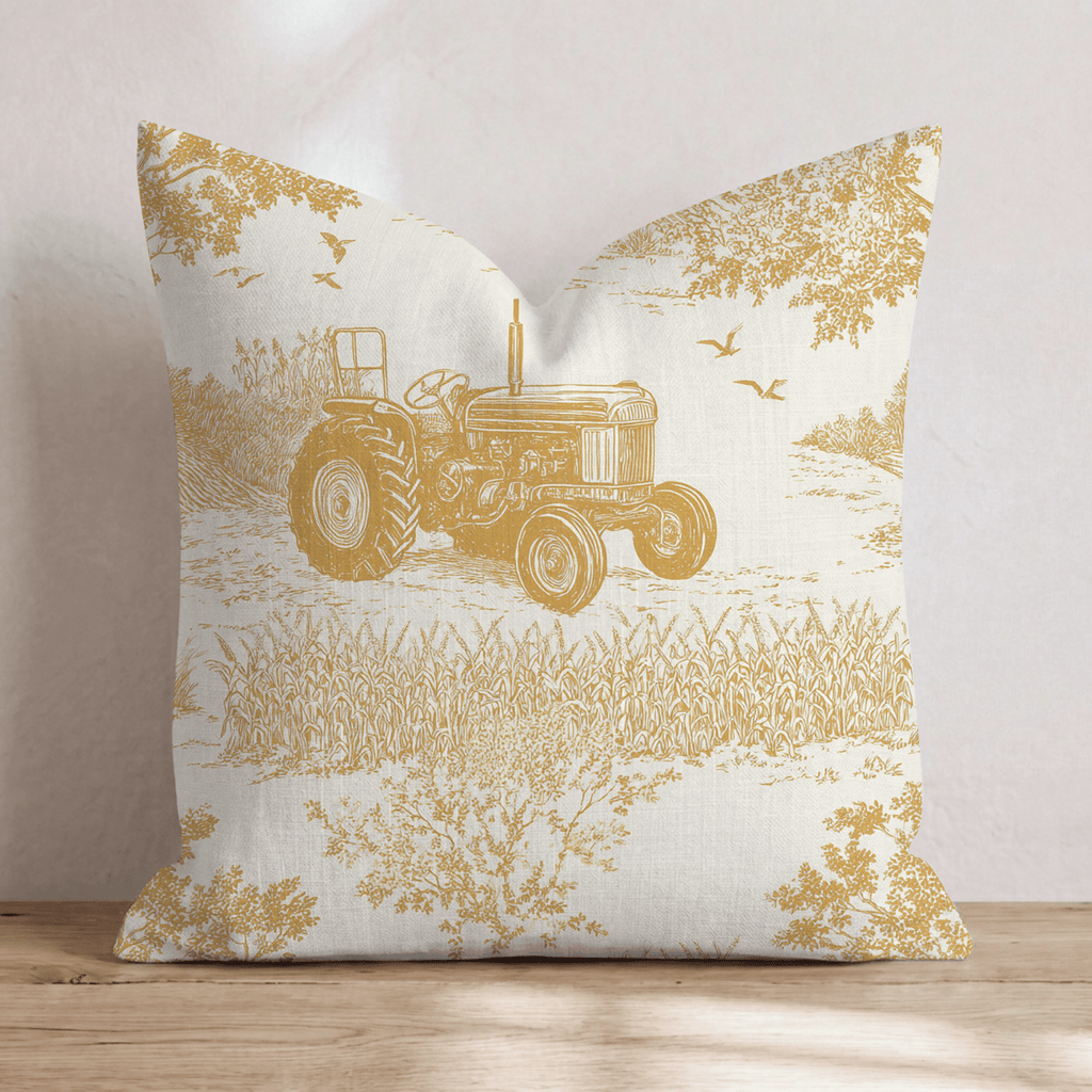 Harvest Fields Toile Throw Pillow - Hillcroft Home