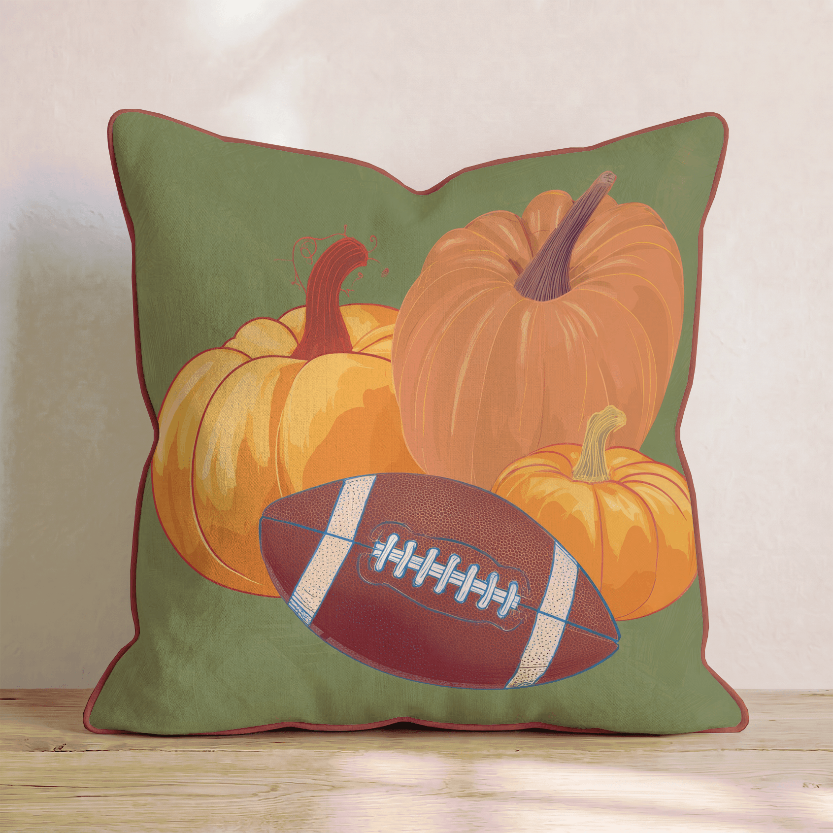 Harvest Football Still Throw Pillow - Hillcroft Home
