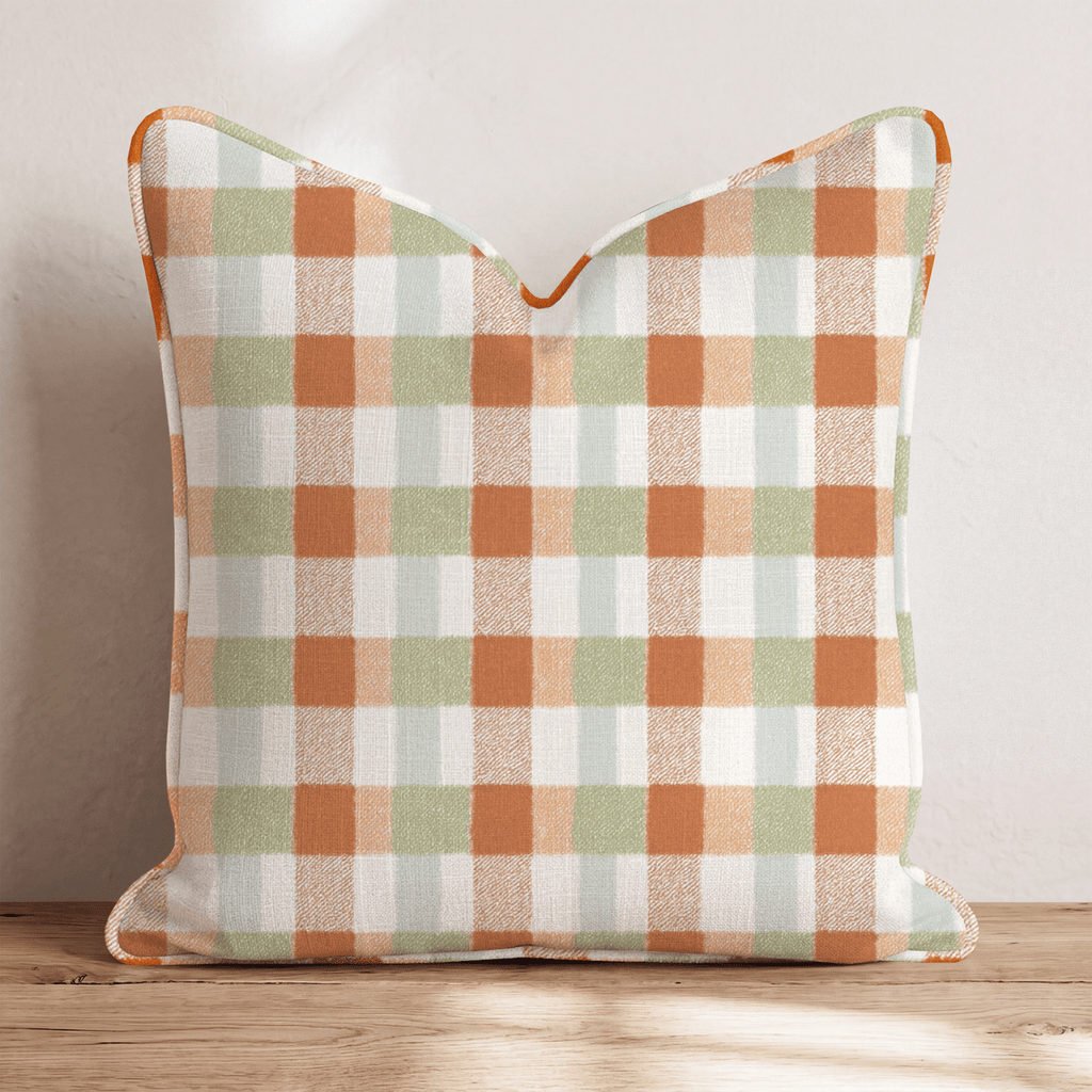Harvest Gingham Throw Pillow - Hillcroft Home