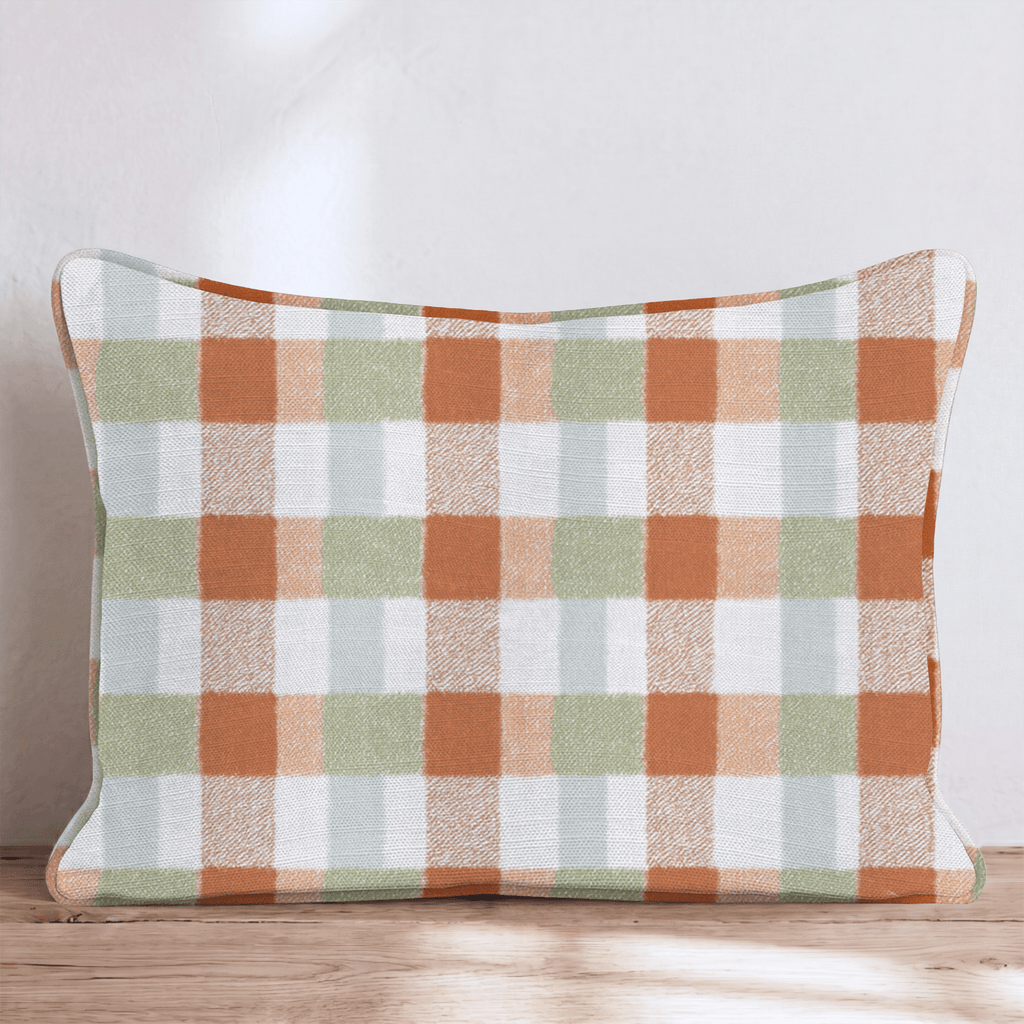 Harvest Gingham Throw Pillow - Hillcroft Home