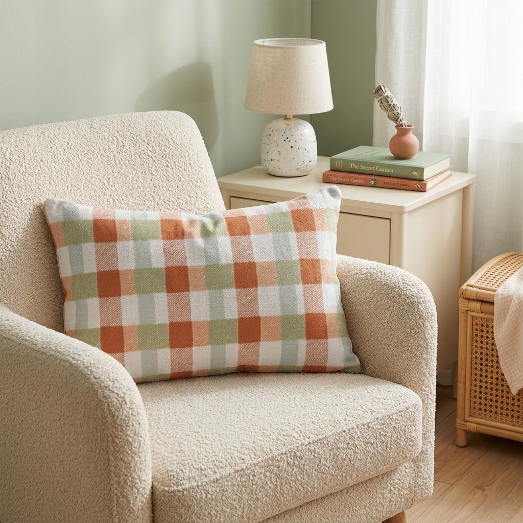 Harvest Gingham Throw Pillow - Hillcroft Home