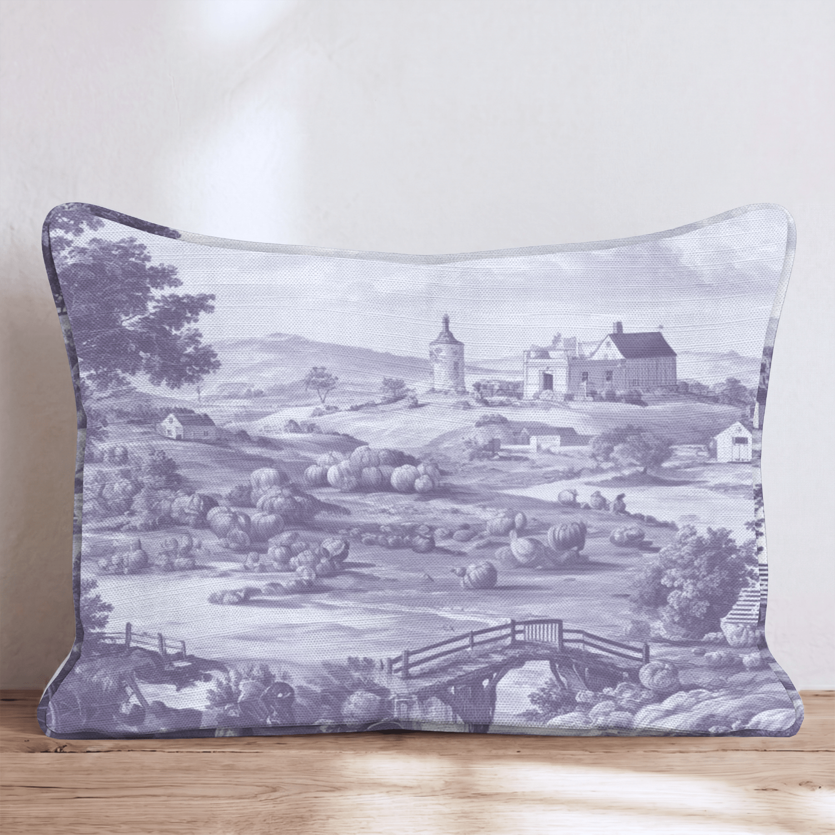 Harvest Homestead Toile Throw Pillow - Hillcroft Home
