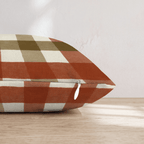 Harvest Olive & Rust Check Throw Pillow - Hillcroft Home