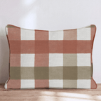 Harvest Olive & Rust Check Throw Pillow - Hillcroft Home