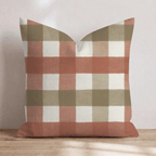 Harvest Olive & Rust Check Throw Pillow - Hillcroft Home