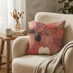 Harvest Pumpkin Cats Throw Pillow - Hillcroft Home