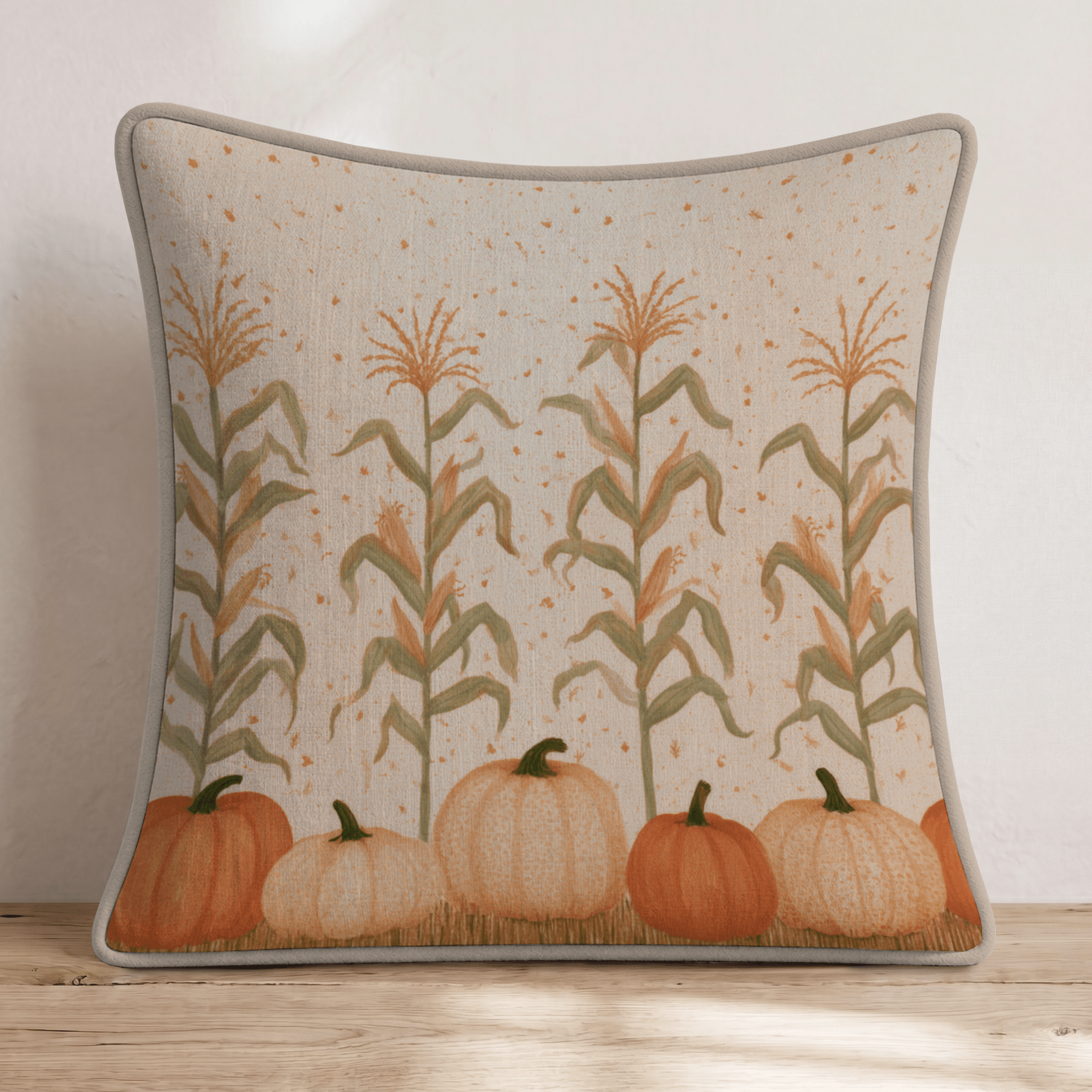 Harvest Pumpkin Row Throw Pillow - Hillcroft Home