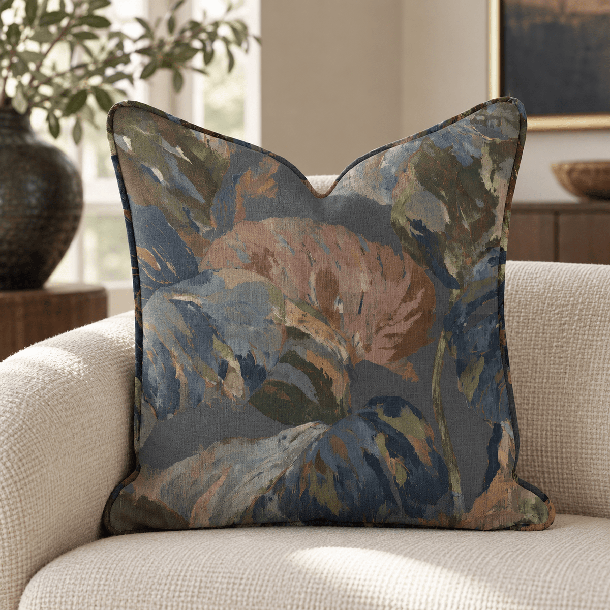 Hattie Palm Clay Throw Pillow throw pillow - Hillcroft Home